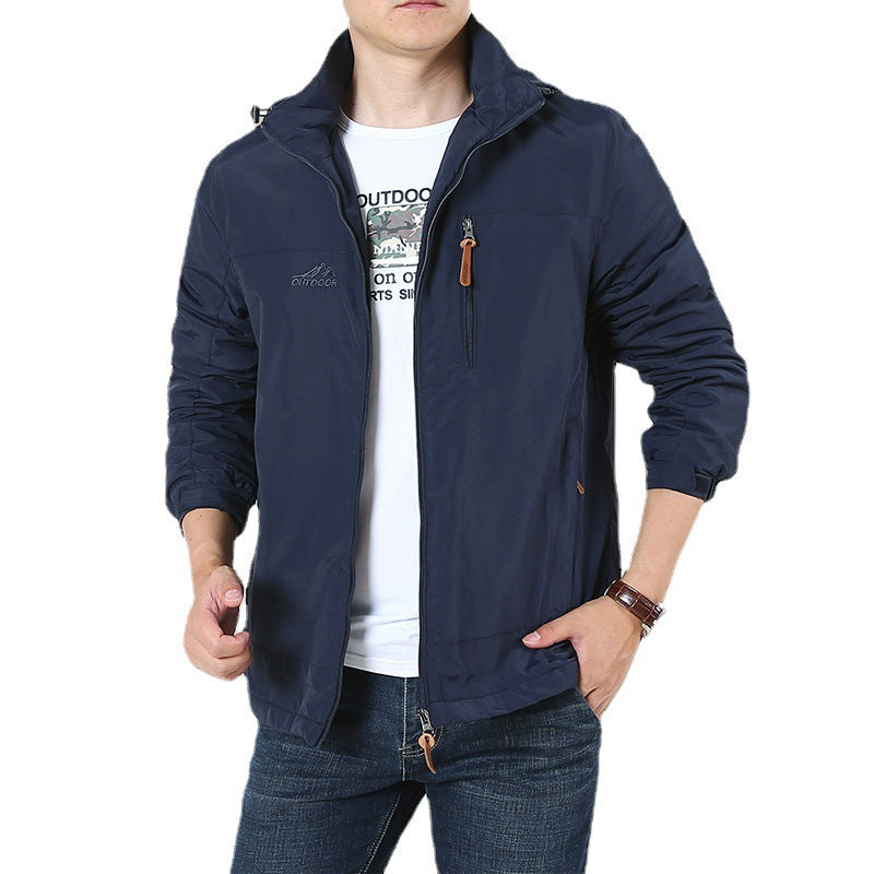 Men's Breathable Minimalist Softshell Field Jacket with Stand-up Collar and Chest Zip Mune Fashion