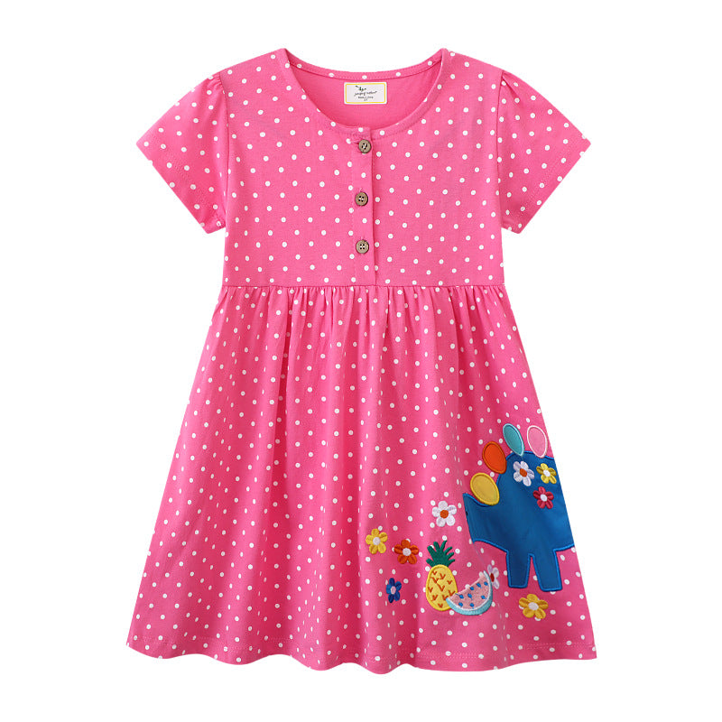 Girls short sleeve dress with colorful print Mune Fashion