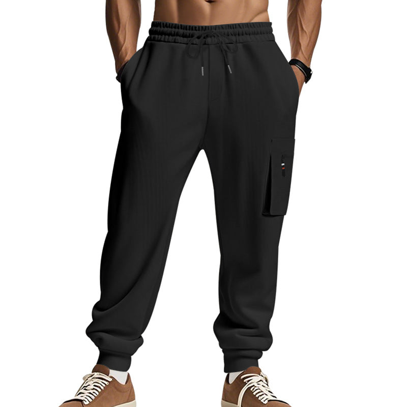 Men's cargo jogging pants with zip cargo pocket, elastic waistband, and ribbed hem Mune Fashion