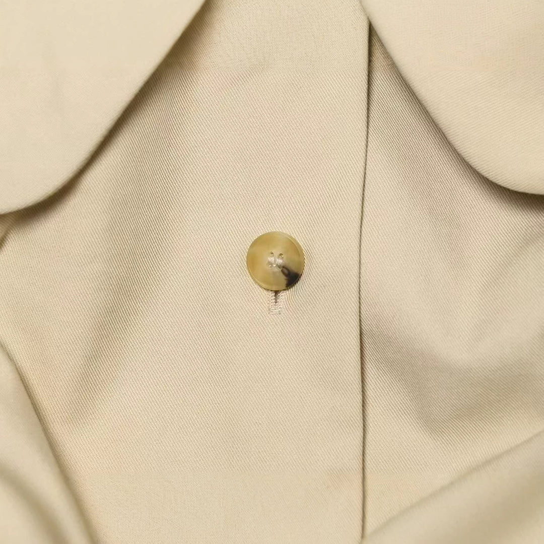 Women's short jacket with gathered front, drawstring, and large round collar Mune Fashion