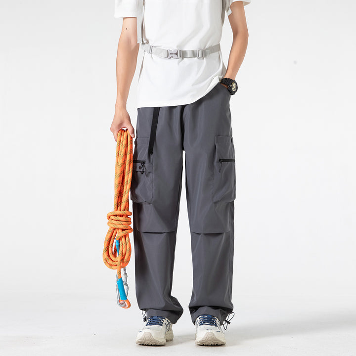 Herren Baggy‑Technische Cargo‑Hose mit integriertem Sicherheitsgurt und verstellbarem Saum Mune Fashion