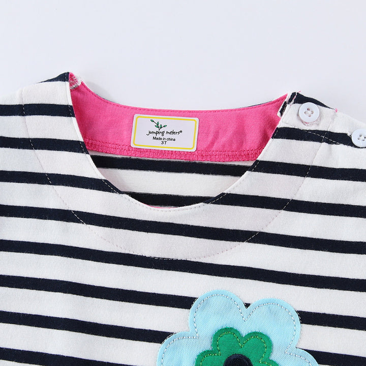 Girl T-Shirt dress with colorful flower appliqués Mune Fashion