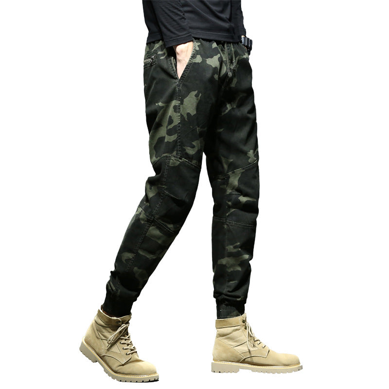 Herren Camouflage-Utility-Joggerhose mit verstärkten Kniepaneelen, verdeckten Reißverschlusstaschen und elastischem Knöchelabschluss Mune Fashion