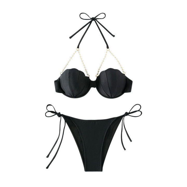 Women's bikini with elegant pearl accent and stylish shell design Mune Fashion