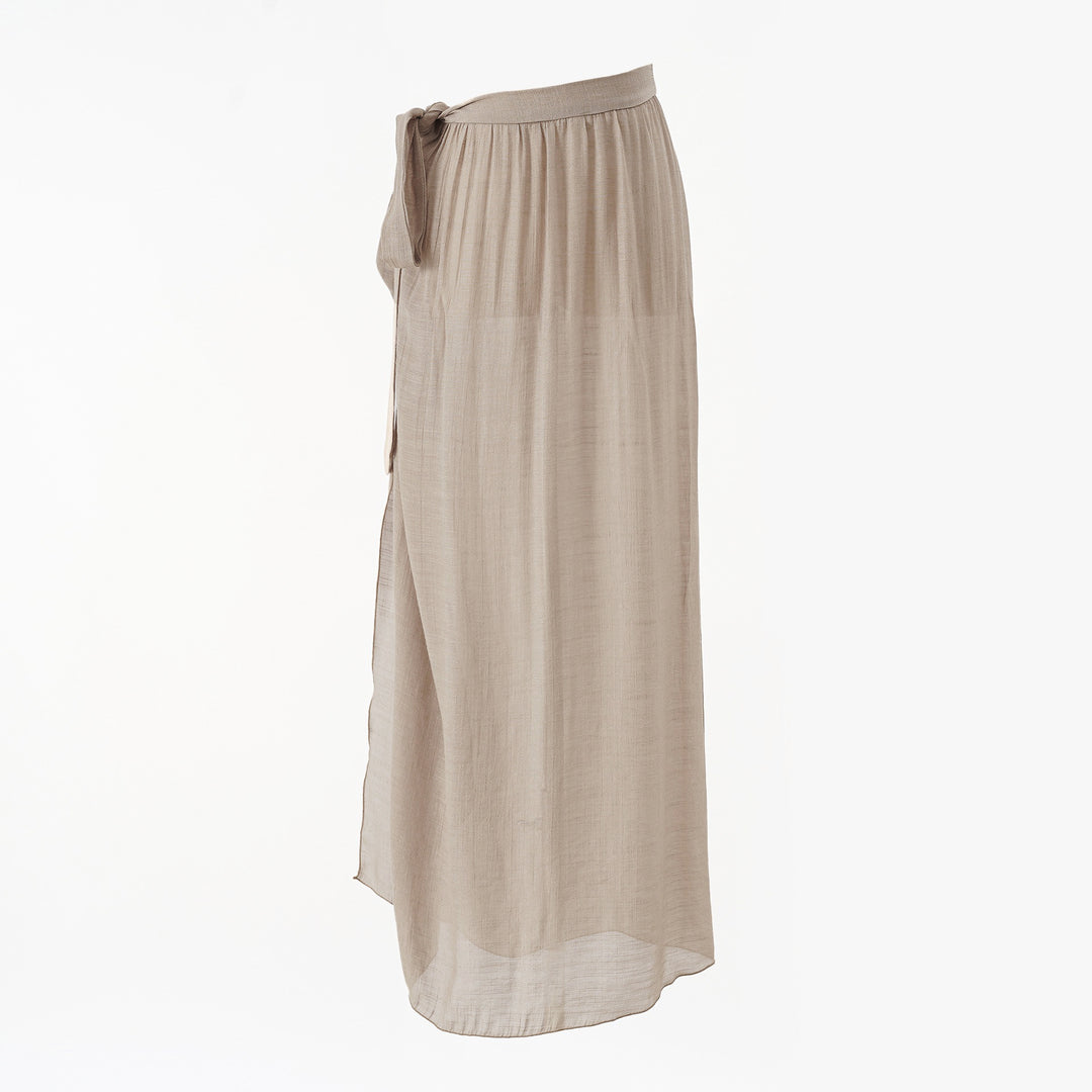 Women's maxi skirt with wrap band and light crepe quality Mune Fashion