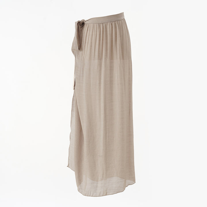 Women's maxi skirt with wrap band and light crepe quality Mune Fashion