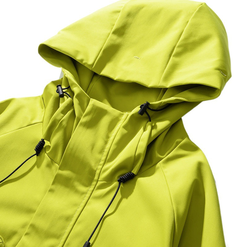 Men's water-repellent technical utility jacket with hood, multifunctional pockets & adjustable Velcro cuffs Mune Fashion