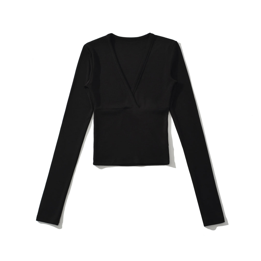 Women's wrap shirt with V-neck and fitted dividing seam Mune Fashion