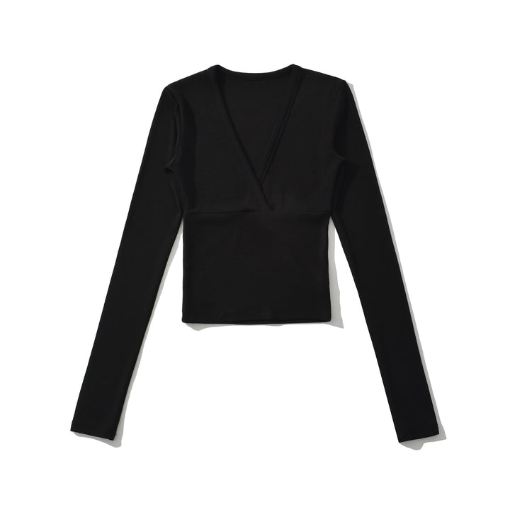 Women's wrap shirt with V-neck and fitted dividing seam Mune Fashion