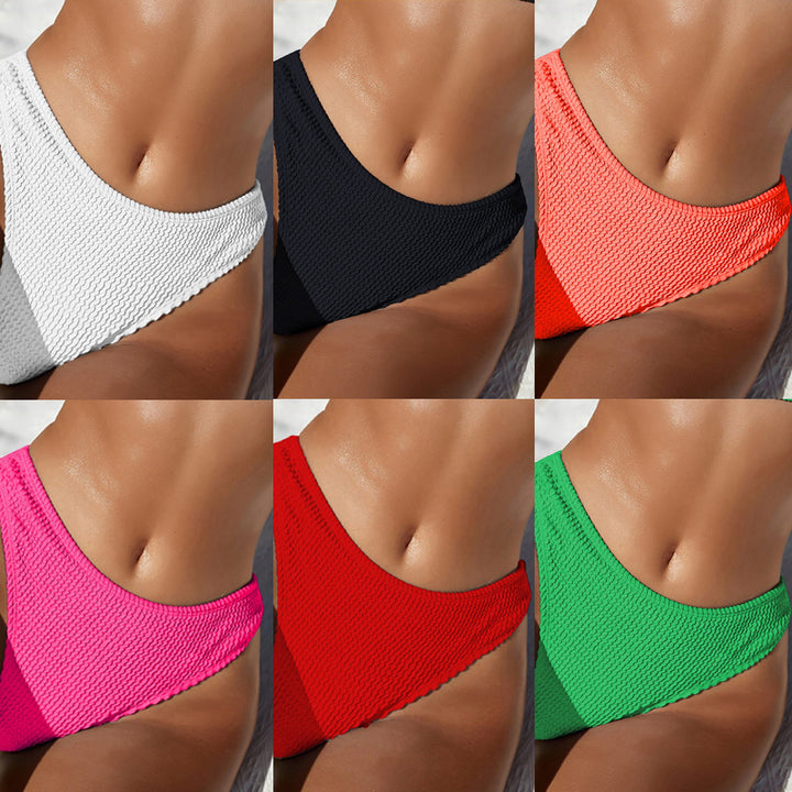 Women's High-Cut Bikini with Textured Design Mune Fashion