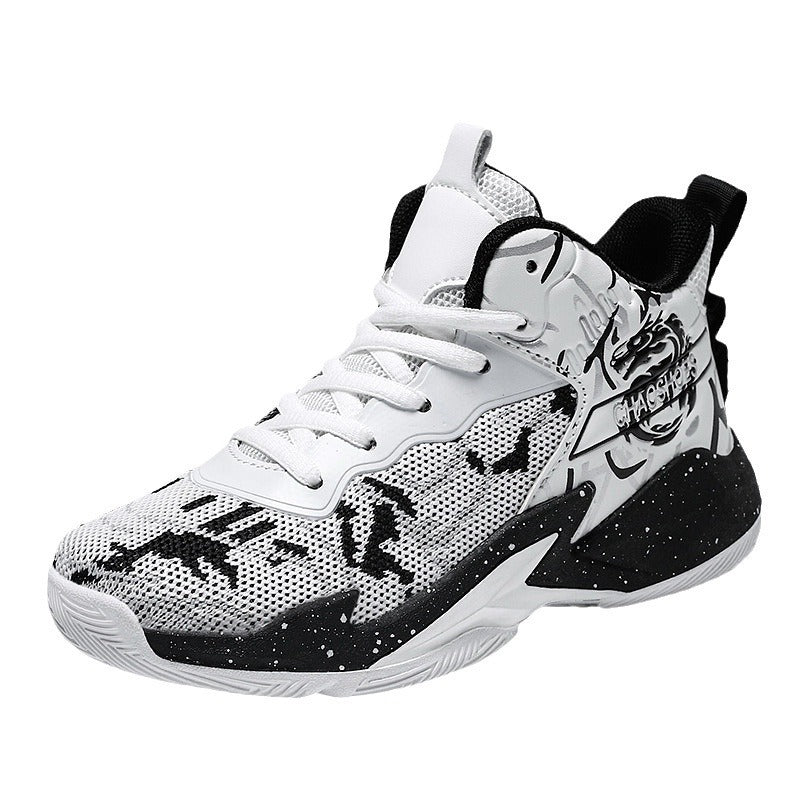 Men's High-Top Basketball Sneaker with Knitted Mesh Upper, Sturdy Heel Cap, and Grippy Profile Sole Mune Fashion