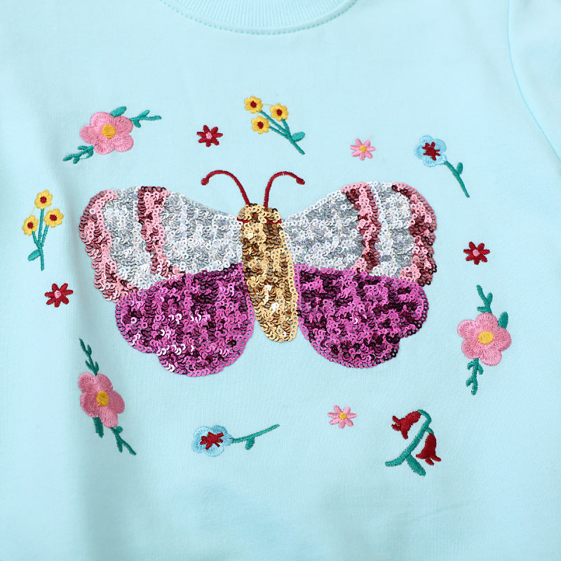 Girls sweatshirt with colorful butterfly motif Mune Fashion