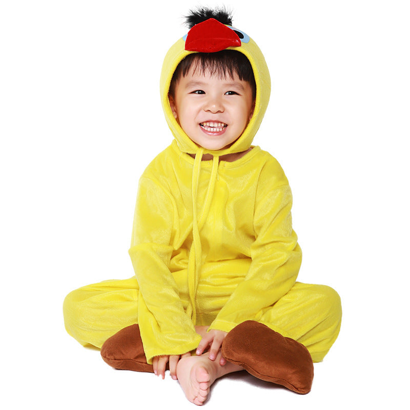 Girls Plush Duck Costume with Hood and Comfortable Details Mune Fashion
