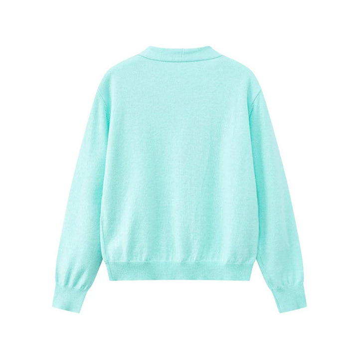 Women's Two-Layer V-Neck Cardigan with Integrated Henley Inner Layer Mune Fashion