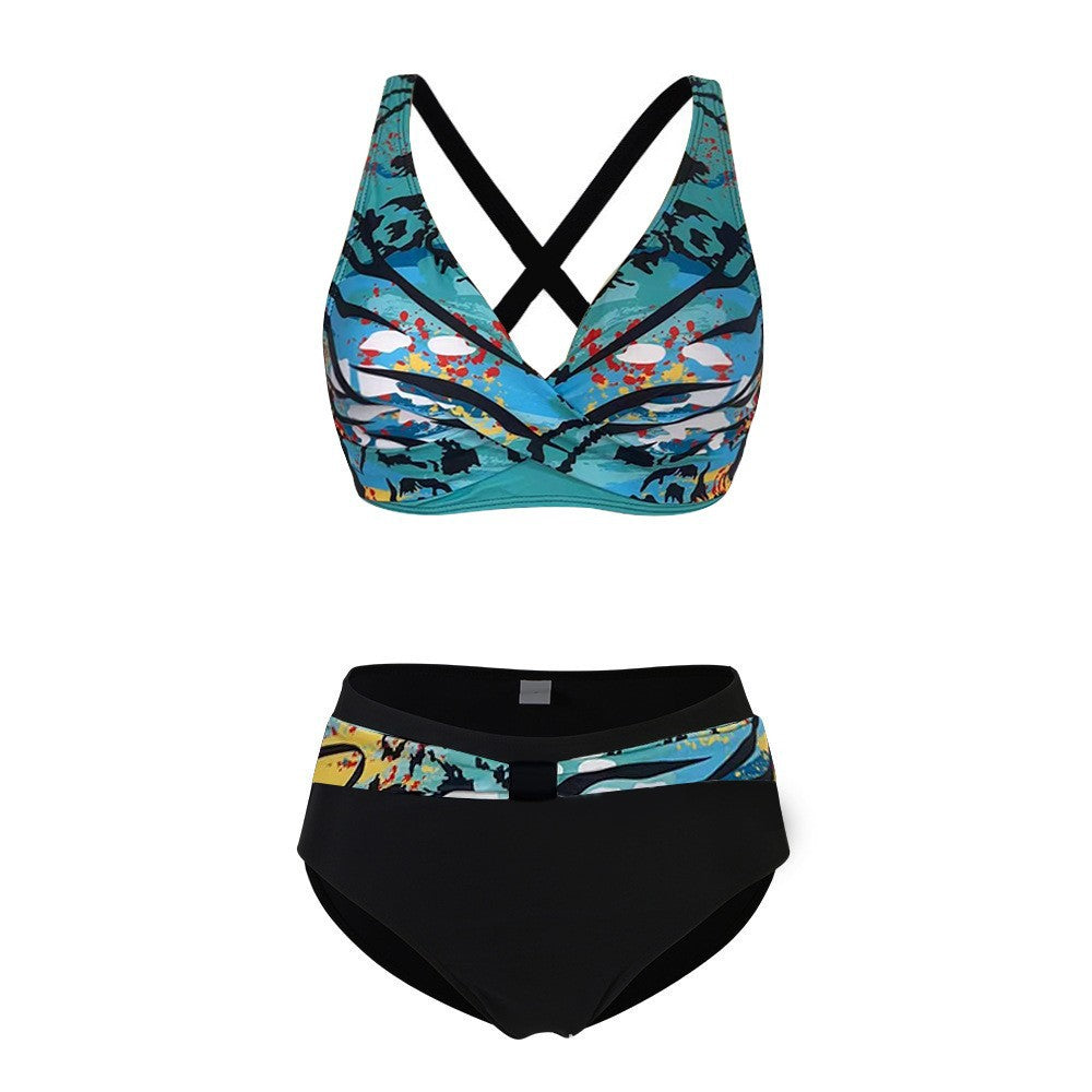 Women's sporty bikini set with trendy cut and modern graphic design Mune Fashion