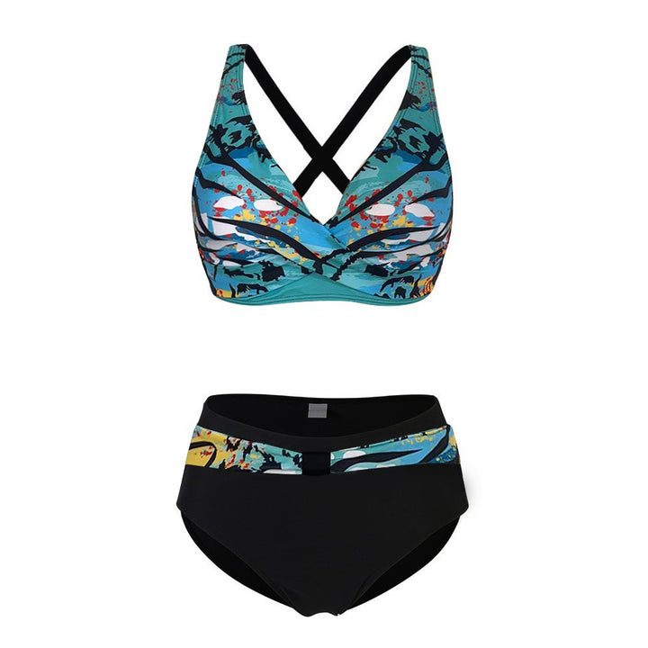Women's sporty bikini set with trendy cut and modern graphic design Mune Fashion