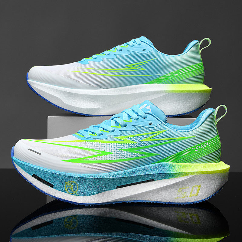 Unisex cushioned race platform running shoes with rocker midsole and breathable micro-mesh Mune Fashion