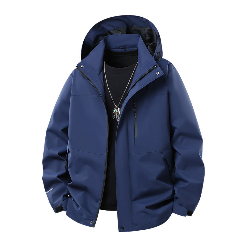 Men's Technical Softshell Rain Jacket with Taped Seams, Adjustable Hood and Water-Repellent Zippers Mune Fashion