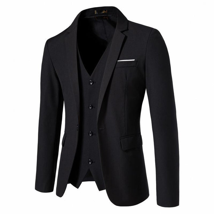Men's Tailored Jacket with Matching Vest and Slim Business Silhouette Mune Fashion