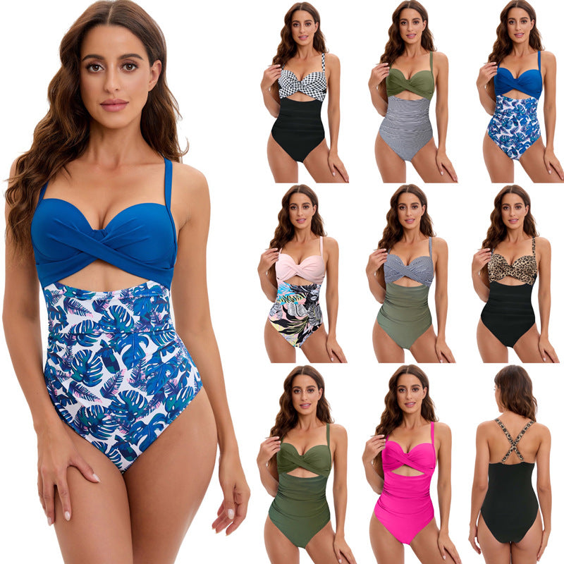 Women's High-Waisted Bikini with Fashionable Twist Design Mune Fashion