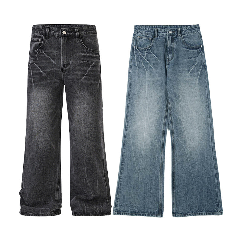 Men's Extra Wide Vintage Baggy Jeans with Drop Crotch and Wide Hem Mune Fashion
