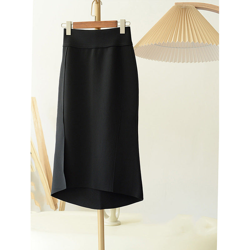 Women's Elegant Midi Skirt with High Slit Mune Fashion
