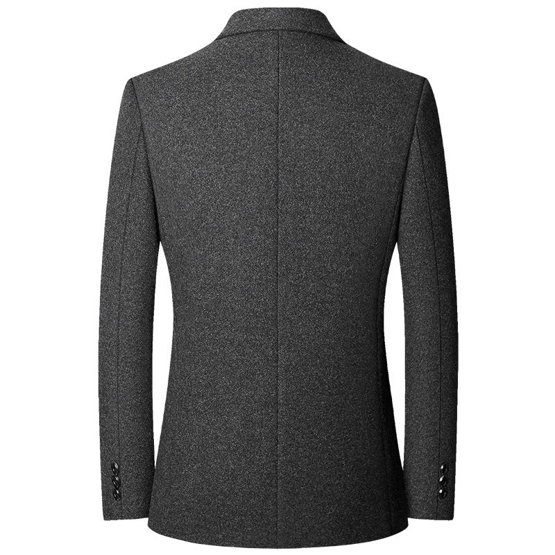 Men's Modern Tailored Single-Breasted Blazer Made of Wool Blend with Fine Texture Mune Fashion