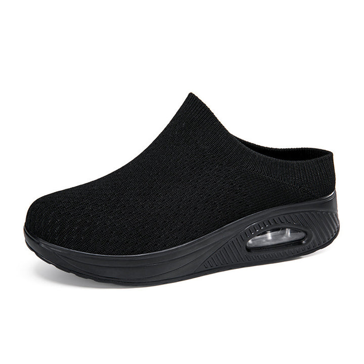 Women's soft knit mule with visible air cushioning and cushioned wedge outsole Mune Fashion