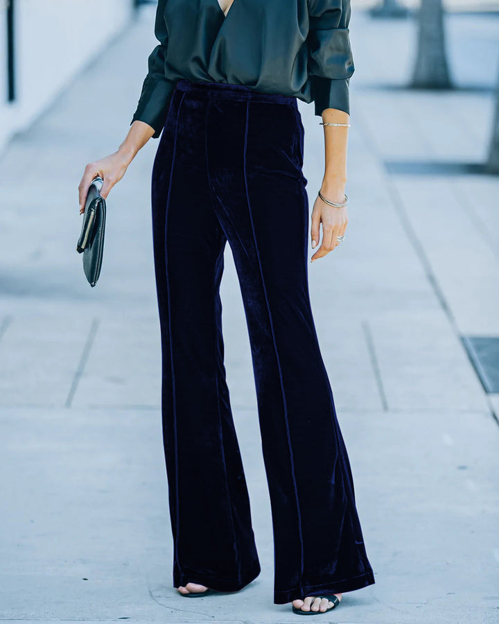 Women Elegant and Soft Velour Pants Mune Fashion