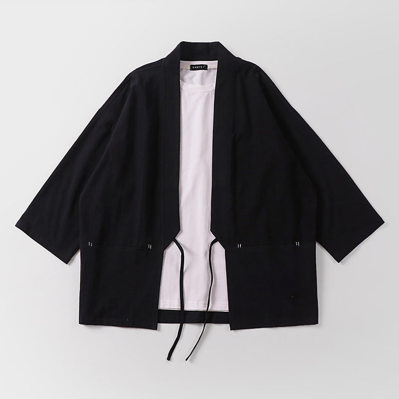 Unisex Kimono-Haori-Jacket with tie belt and three-quarter sleeves Mune Fashion