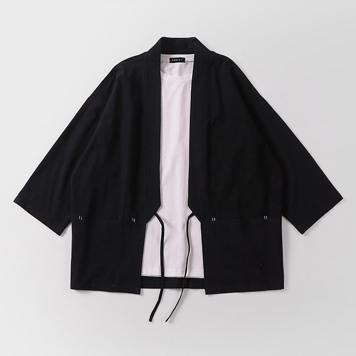 Unisex Kimono-Haori-Jacket with tie belt and three-quarter sleeves Mune Fashion