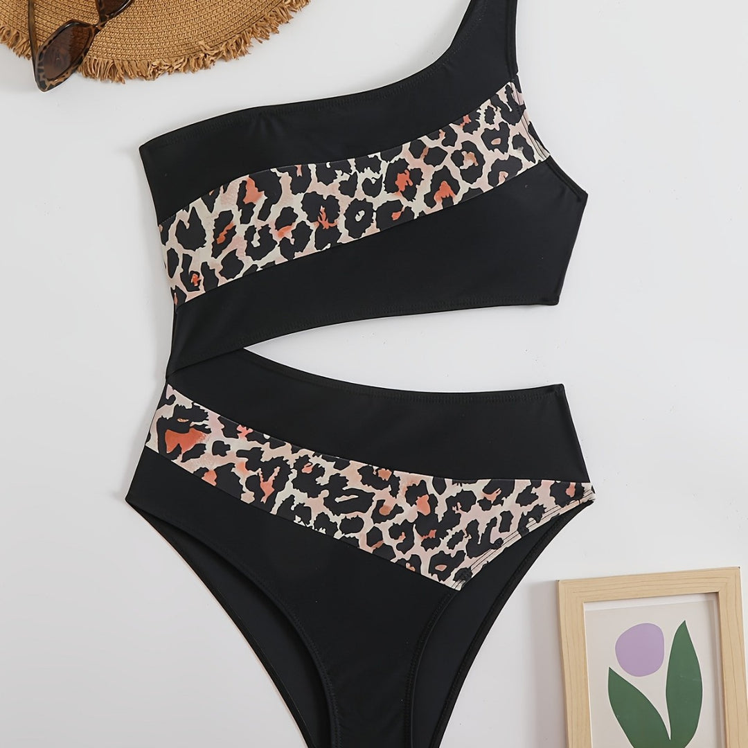 Women Elegant Bikini Set with Animal Print Mune Fashion