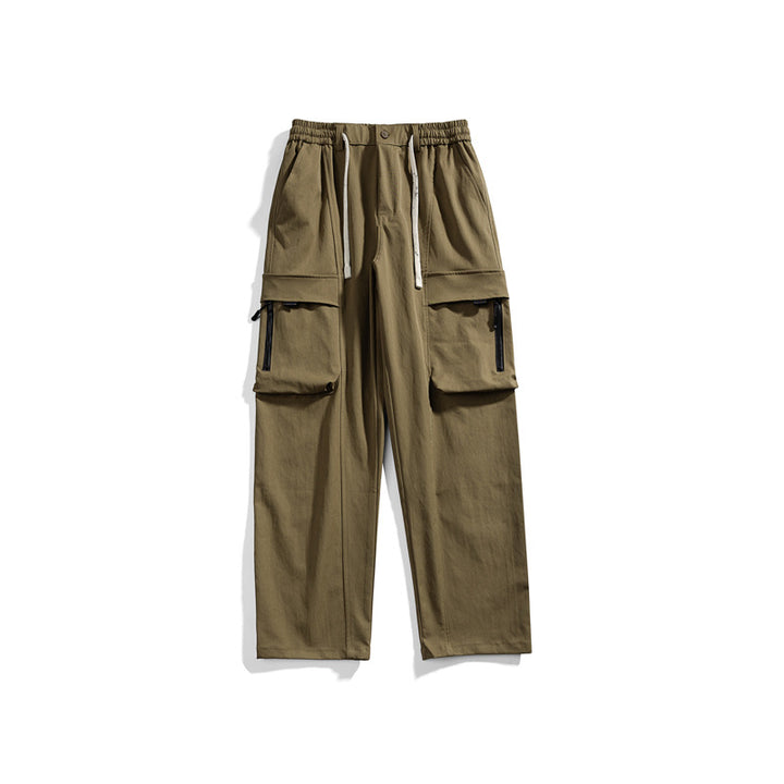 Herren Cargohose im Relaxed-Fit mit elastischem Tunnelzugbund und multifunktionalen Klapp- sowie Reißverschlusstaschen Mune Fashion