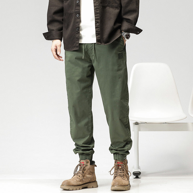 Herren Konisch geschnittene Utility-Joggerhose aus Baumwoll-Twill mit elastischem Bund und Kordelzug Mune Fashion