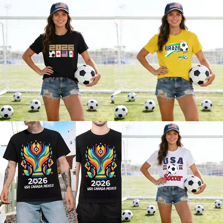 Women's Vintage Cotton T-Shirt with Football Print and Loose Fit Mune Fashion