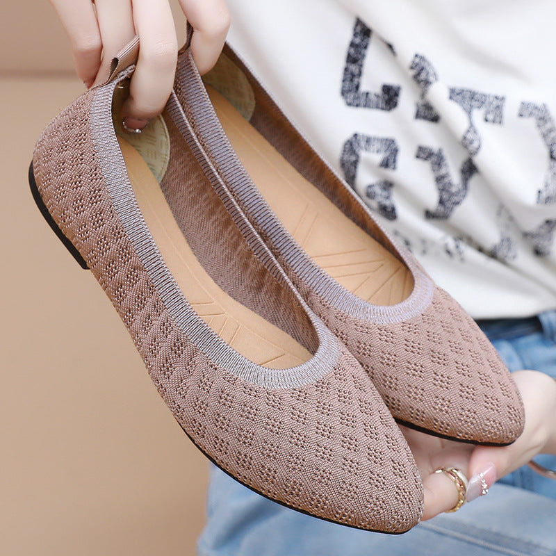 Women's knitted ballerina slip-on with breathable 3D structure and padded memory footbed Mune Fashion
