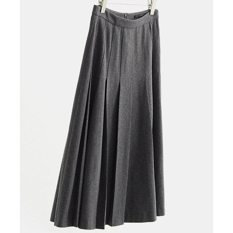Women Long Pleated Skirt with High Waist Mune Fashion