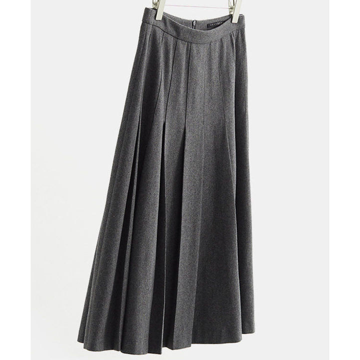 Women Long Pleated Skirt with High Waist Mune Fashion