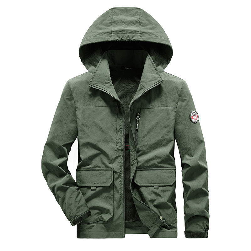 Men's Ultra-Light Hooded Field Jacket with Mesh Lining and Multiple Pockets Mune Fashion