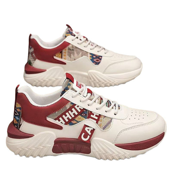Women Chunky Platform Sneaker with Ethnic Woven Pattern and Padded Comfort Shaft Mune Fashion