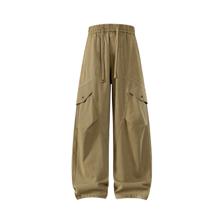 Men's loose Utility Cargo Pants with drawstring waistband and large flap pockets Drune