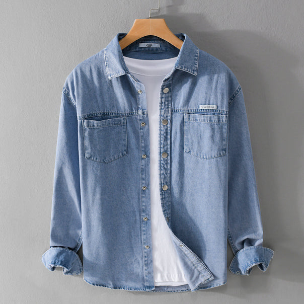 Men's jeans worker overshirt in shirt jacket style with chest pockets Mune Fashion