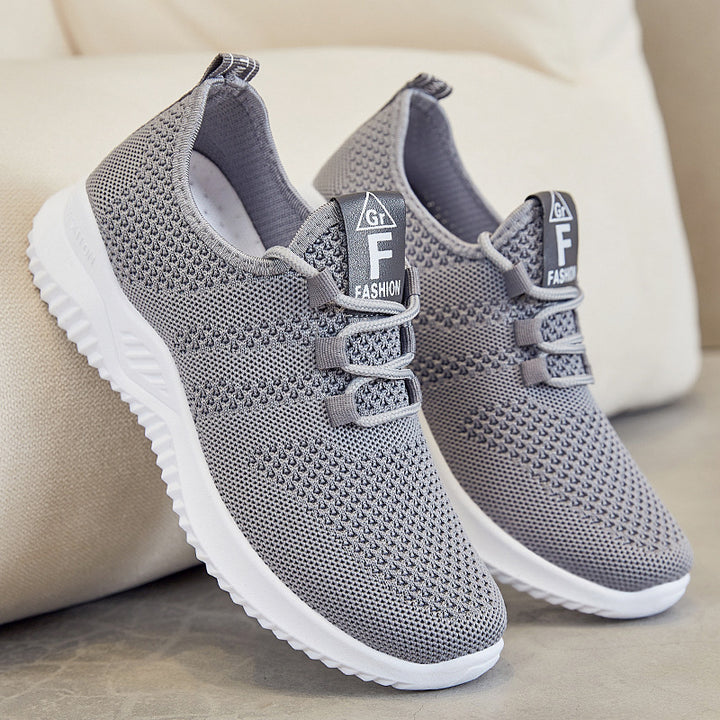 Women's nan ultra-light 3D-knit slip-on sneakers with elastic lacing, pull tab and cushioning EVA midsole Mune Fashion