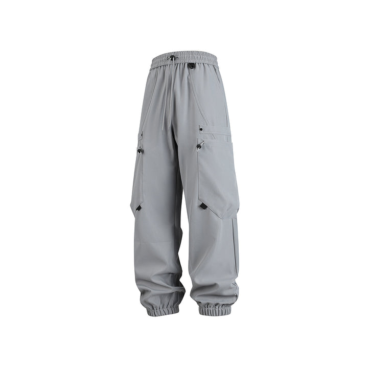 Men's Technical Cargo Jogging Pants with Elastic Tunnel Drawstring Waist and Multifunctional Flap Pockets Mune Fashion