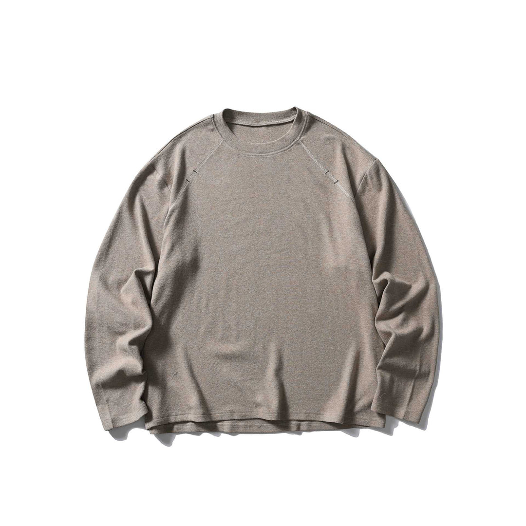 Unisex Oversize Round Neck Sweatshirt with Raglan Seams and Fine Waffle Texture Mune Fashion