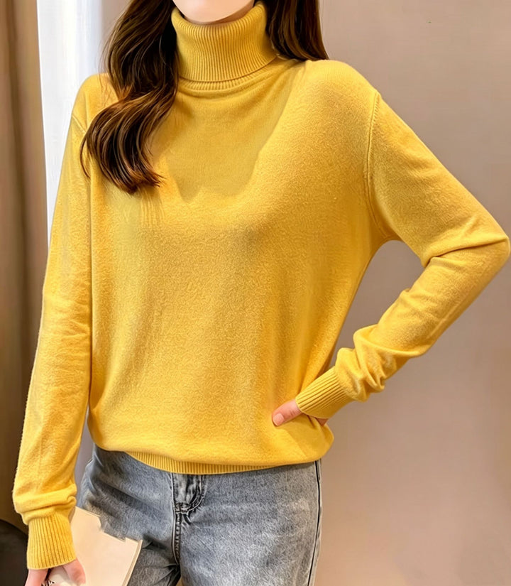 Women's turtleneck sweater with dropped fit and ribbed cuffs Mune Fashion
