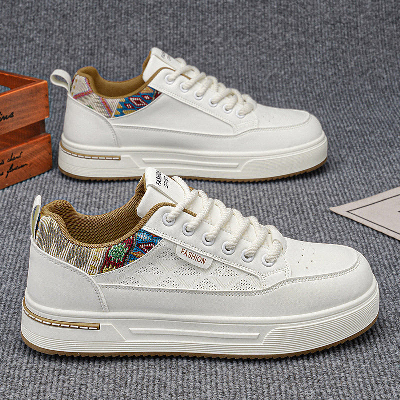 Ladies' platform sneaker with decorative embroidery and padded comfort sole Mune Fashion