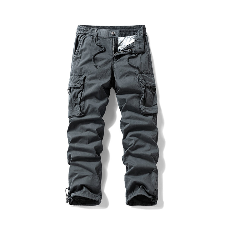 Men's Multifunctional Cargo Pants with Drawstring Waistband, Flap Pockets and Adjustable Leg Openings Mune Fashion