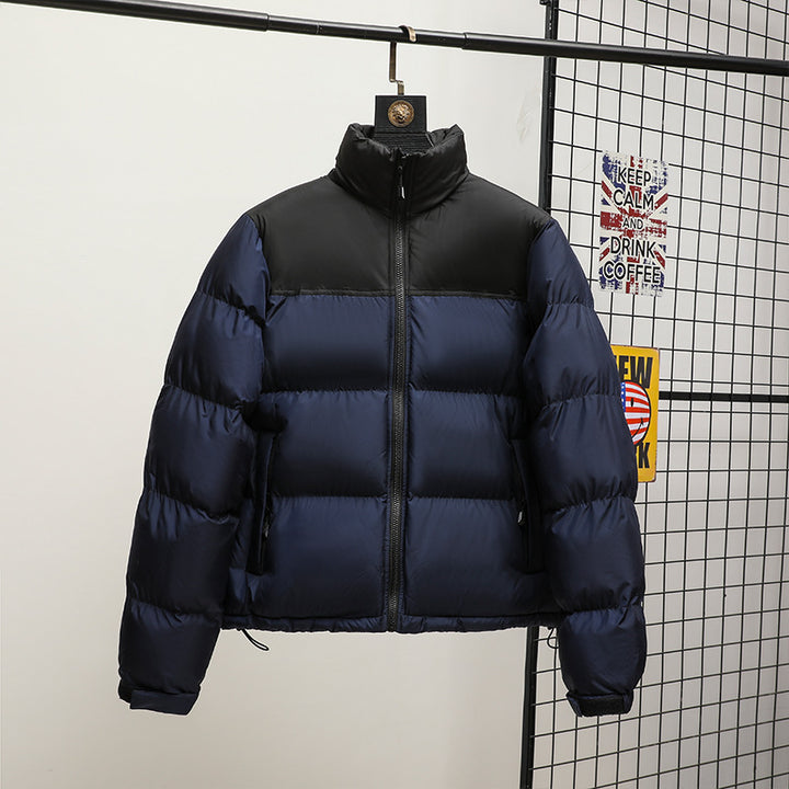 Men's quilted jacket with high collar