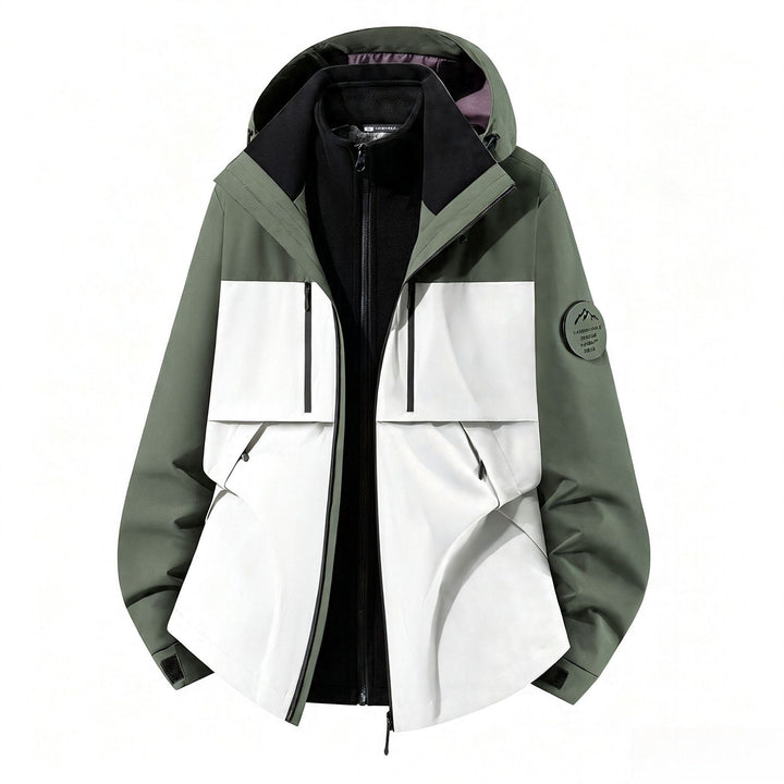 Men's three-layer softshell outdoor jacket with removable fleece lining and hood Mune Fashion